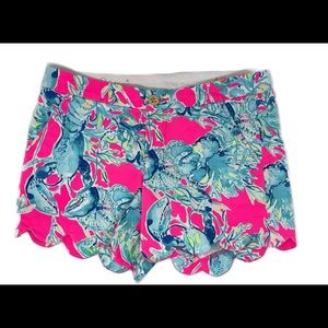 Lilly Pulitzer Buttercup Shorts Lobsters in Love NWOT